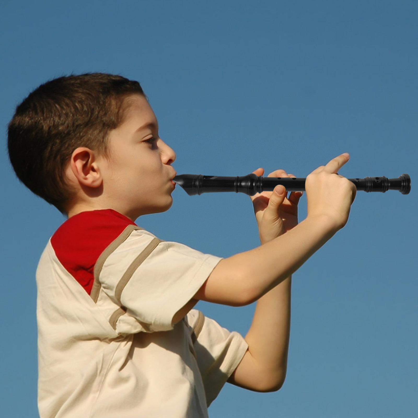 Soprano Recorder Plastic - 8-gats sopraanblokfluit, zwart, transparant ontwerp, gemaakt