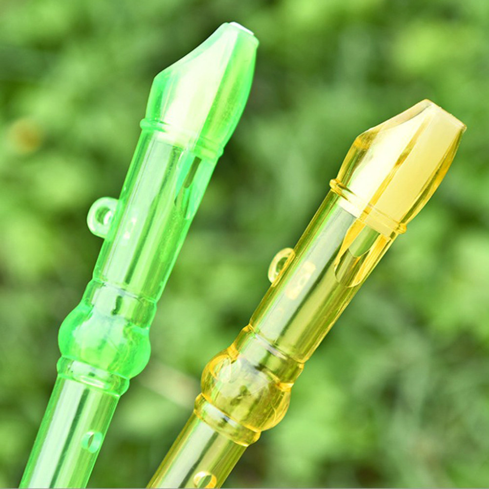 Soprano Recorder Plastic - 12 stuks kindermuziekinstrumenten: 8-gaats, transparante sopraanfluit,