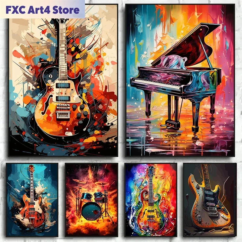 Frameloze abstracte kleurrijke - Picture Of Musical Instrument recensie en prijs